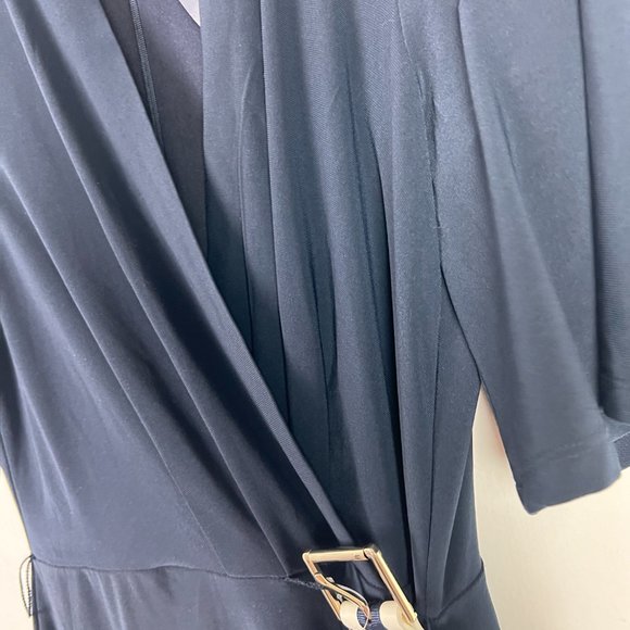 NWT Tommy Hilfiger Stripe Belted Surplice Neck Sheath Dress Navy Size 6 NEW $119 - Picture 9 of 15